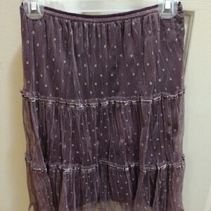 Polka Dot Multi Layer Lace Tiered Skirt